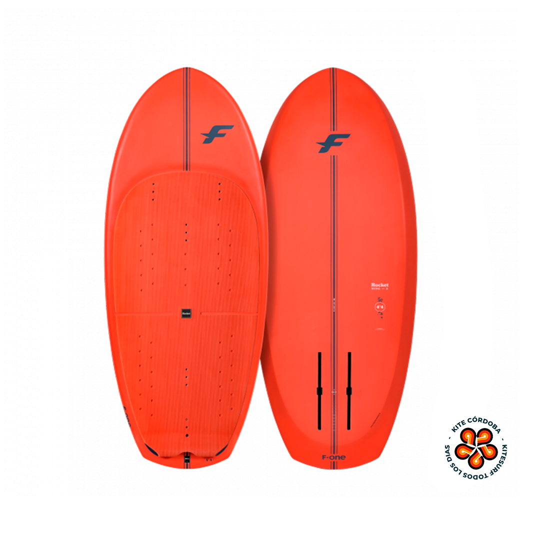 Tabla de wingfoil ROCKET WING-S con construcción Full Bamboo y plataforma Double Bamboo.