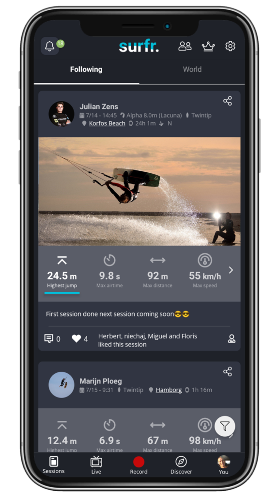 Imagen de APP Surfr en la pagina web de kite cordoba