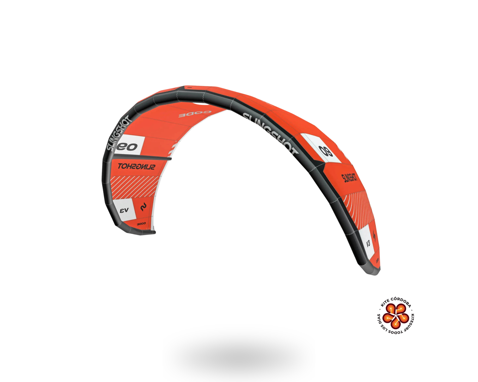 Kite Slingshot CODE V3 color naranja, vista completa sobre fondo claro